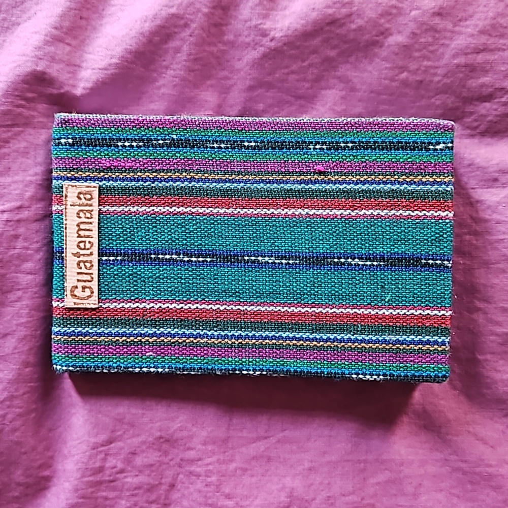 Mini Notepad with Handmade Colorful Woven Refillable Cover from Guatemala
